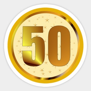 50 year birthday anniversary celebration Sticker